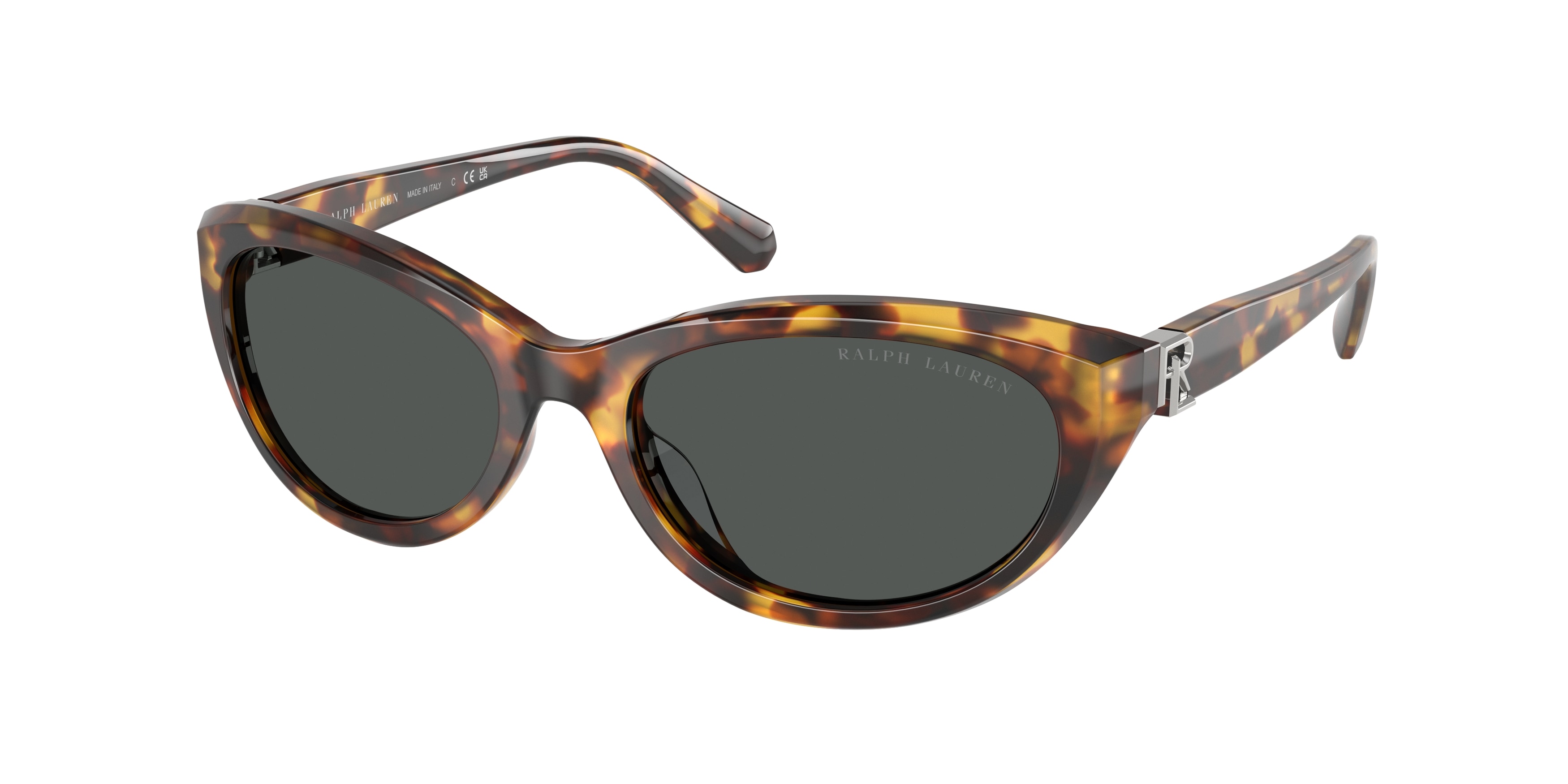 Ralph Lauren Damen RL8226U 513487 Sonnenbrillen Acetat SchildkröTe Grau Rund Normal-image